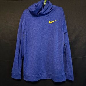 Nike Pro Dri Fit Lightweight Hoodie Pullover Boys Large Blue Long Sleeve Stretch